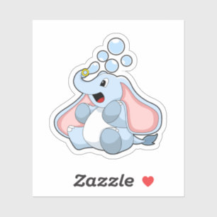 Elefant mit Wasserblasen Aufkleber