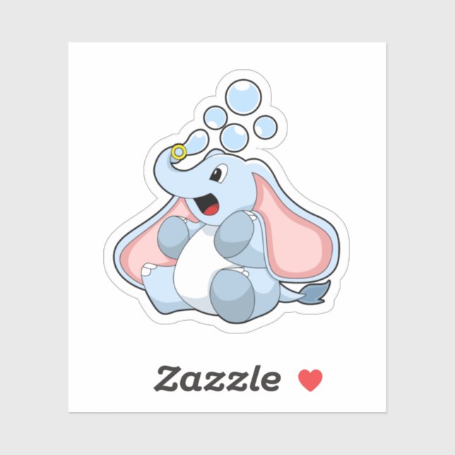 Elefant mit Wasserblasen Aufkleber (Blatt)