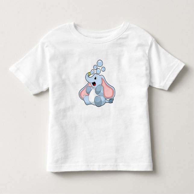 Elefant mit Wasserblasen Kleinkind T-shirt (Vorderseite)