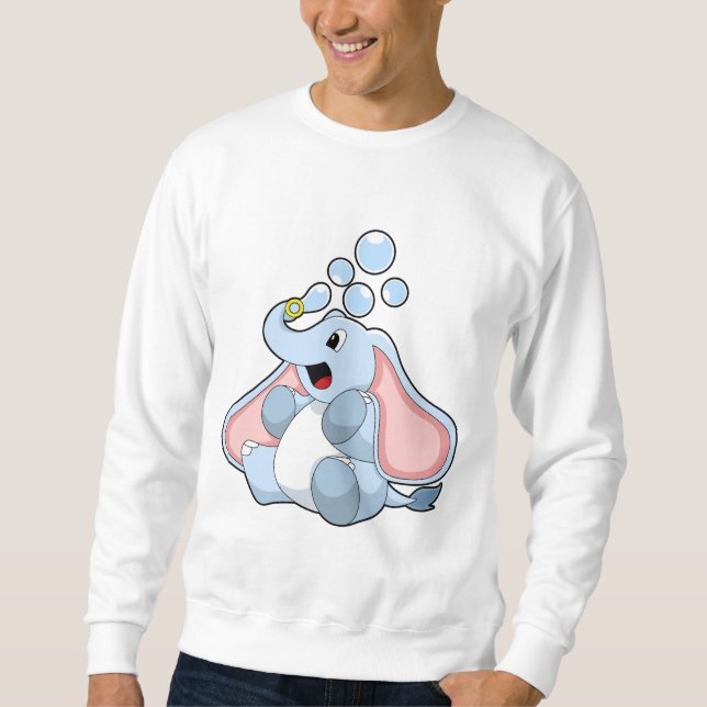Elefant mit Wasserblasen Sweatshirt (Vorderseite)