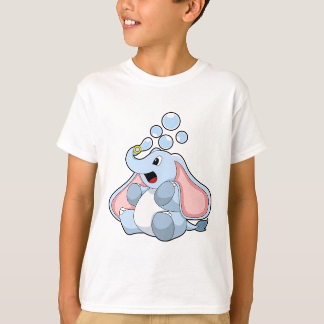 Elefant mit Wasserblasen T-Shirt (Vorderseite)