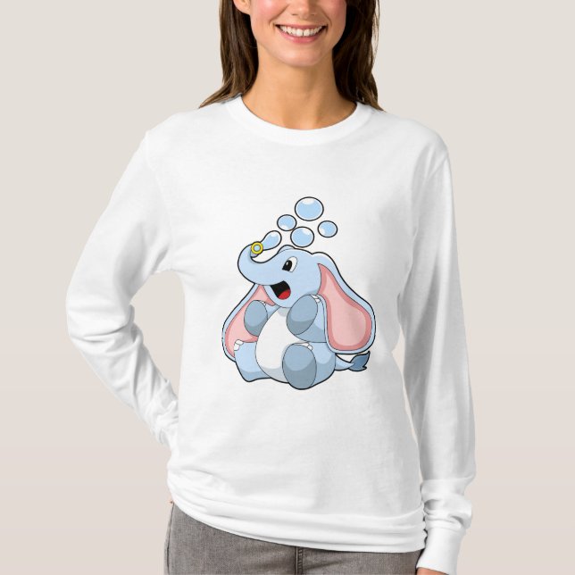 Elefant mit Wasserblasen T-Shirt (Vorderseite)