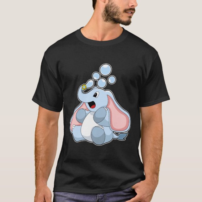 Elefant mit Wasserblasen T-Shirt (Vorderseite)