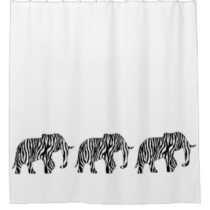 Elefant mit Zebrastreifen + Ihre Ideen Duschvorhang