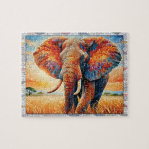 Elefant-Mosaik, Wilde Tiere, Fliesen, Geschenk, Puzzle