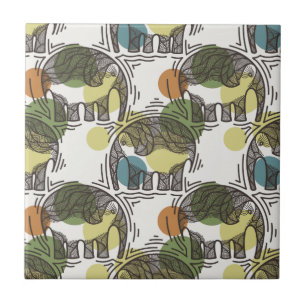 Elefant-Muster Fliese