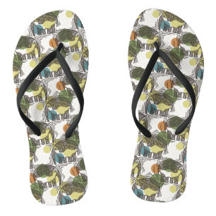 Elefant-Muster Flip Flops