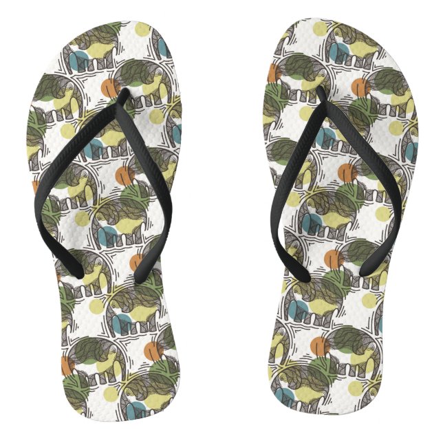 Elefant-Muster Flip Flops (Fußbett)