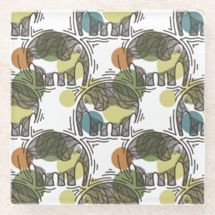 Elefant-Muster Glasuntersetzer