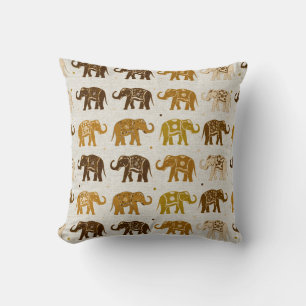 Elefant-Muster-Leinenblick-Kissen Kissen