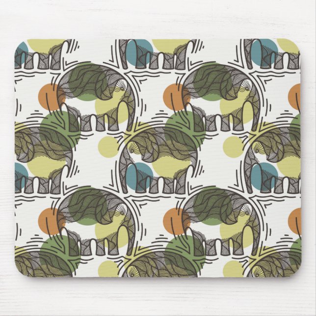 Elefant-Muster Mousepad (Vorne)