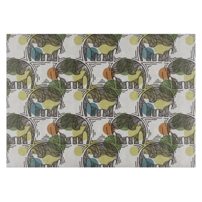 Elefant-Muster Schneidebrett (Vorderseite)
