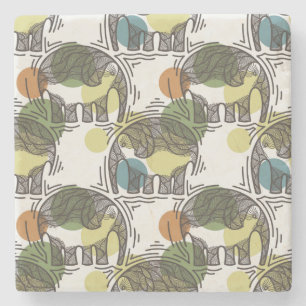 Elefant-Muster Steinuntersetzer