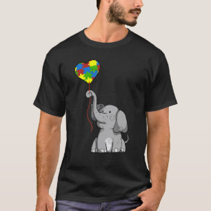 Elefant Mutter mit Kind Autismus-Bewusstsein Herzb T-Shirt
