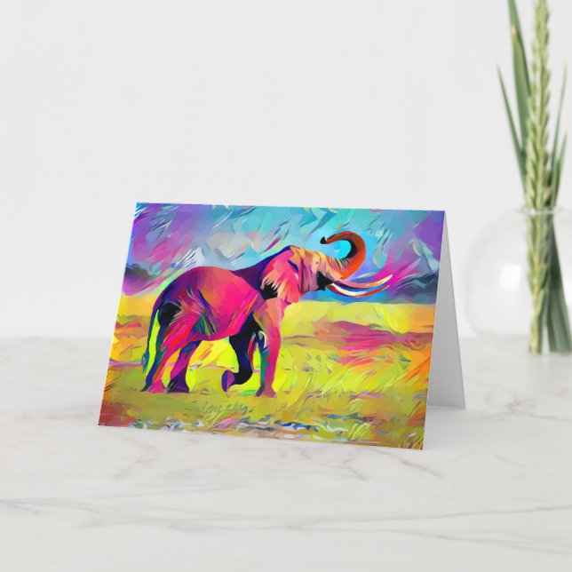 Elefant Mutter Wasserfarbe Karte (Vorderseite)