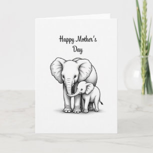 Elefant Muttertag Sketchkarte Karte