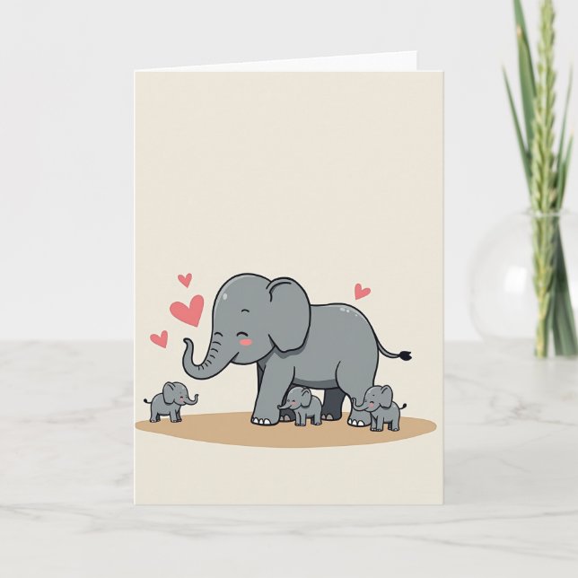 Elefant Muttertagskarte voller Liebe Karte (Vorderseite)