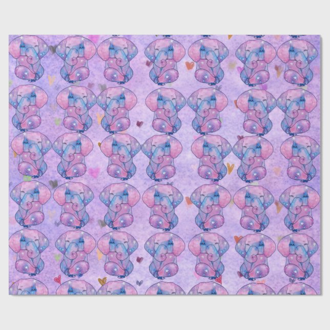 Elefant namens Acorn Geschenkpapier (Flach)