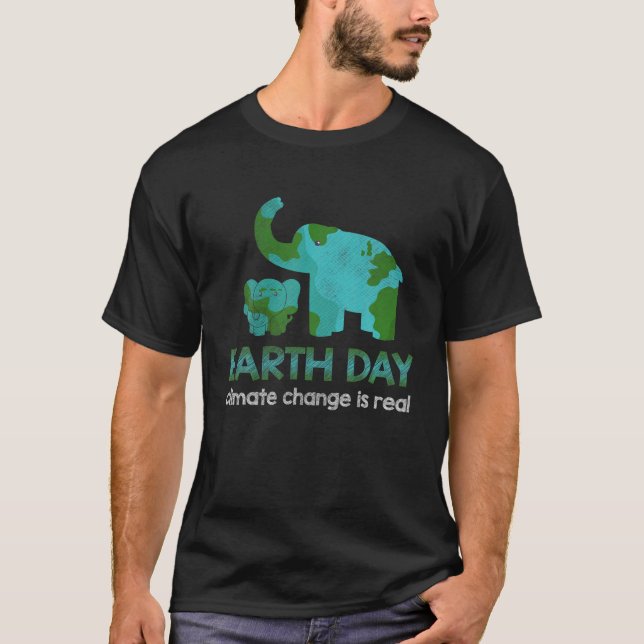 Elefant Nature Change Climate Protect Hour Day Ea T-Shirt (Vorderseite)