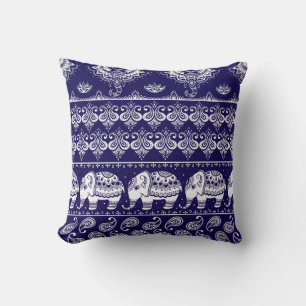 Elefant, Paisley: tribaler Vintage-Muster. Kissen