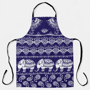 Elefant, Paisley: tribaler Vintage-Muster. Schürze