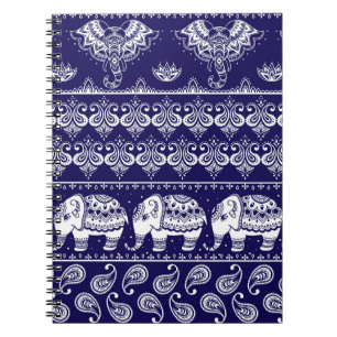 Elefant, Paisley: Vintages Stammesmuster. Notizblock