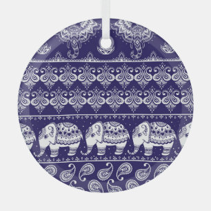 Elefant, Paisley: Vintages Stammesmuster. Ornament Aus Glas