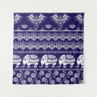 Elefant, Paisley: Vintages Stammesmuster. Wandteppich