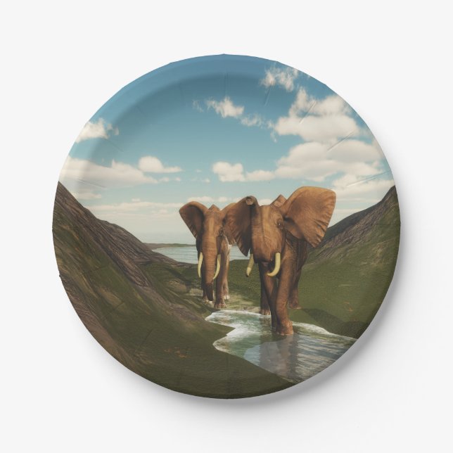 Elefant Pappteller (Vorderseite)