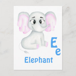 Elefant personalisieren ABC: Buchstabe E - Ihren N Postkarte