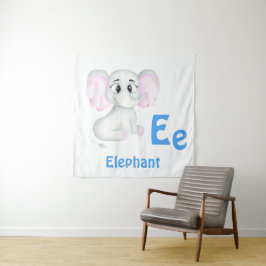 Elefant personalisieren ABC: Buchstabe E - Ihren N Wandteppich