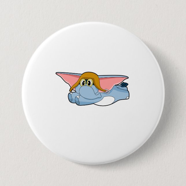 Elefant Pilot Pilot Hut Button (Vorderseite)