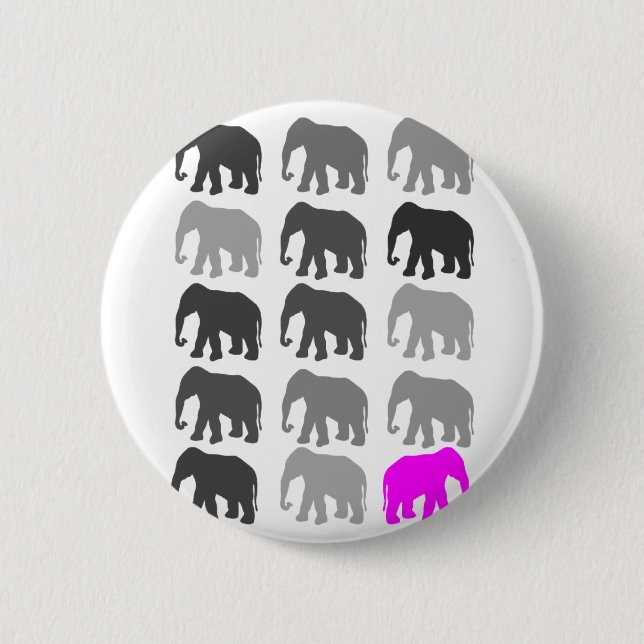 Elefant PopArt Geschenke Button (Vorderseite)