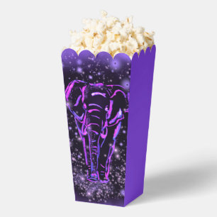 Elefant-Popcorn-Box in Lila Rosa Sternennacht Geschenkschachtel