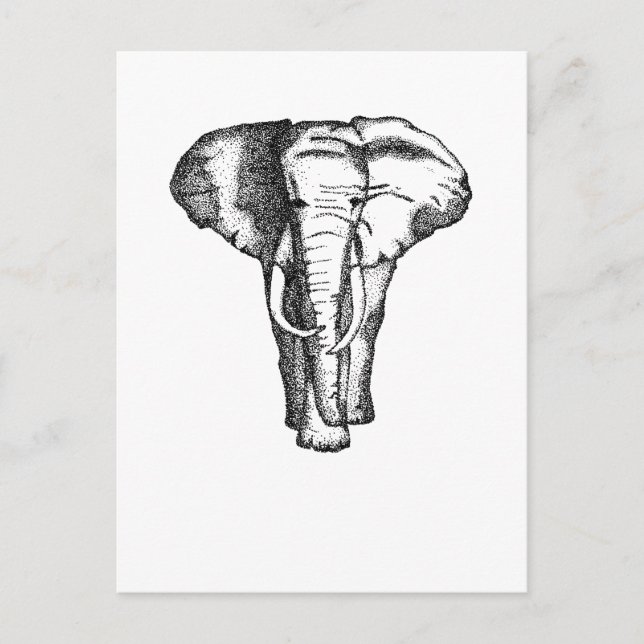 Elefant Postkarte (Vorderseite)