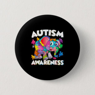 Elefant-Puzzleteil Autismus-Bewusstseinsmonat Jung Button