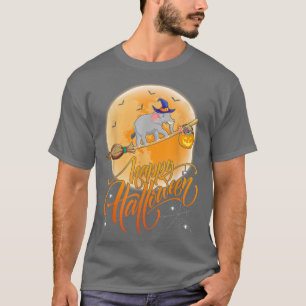 Elefant Reit Hexe Schrotflinte Mond Vintage Elefan T-Shirt