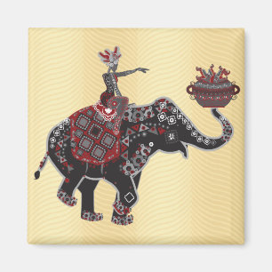 Elefant-Reiter Magnet