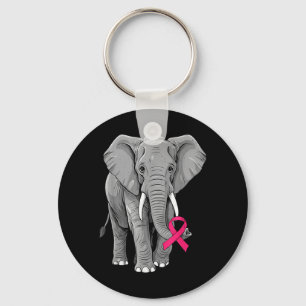 Elefant Rosa Band Brustkrebsbewusstsein Schlüsselanhänger