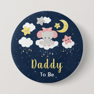Elefant Rosa und Navy Daddy wird Vater Button