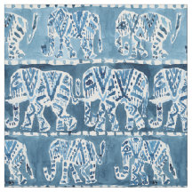 ELEFANT-SAFARI Boho Stammes- Indigo-Aquarell