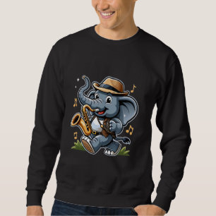 Elefant Saxophone Funny Music Animal Liebe Sweatshirt