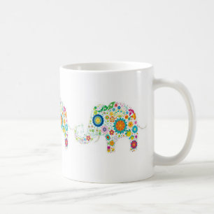 Elefant schleppt Weiß 11-Unze-klassische weiße Kaffeetasse