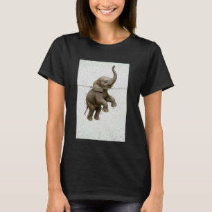 Elefant Schwimmen Niedlich Afrika Wildtiere Fan Zo T-Shirt