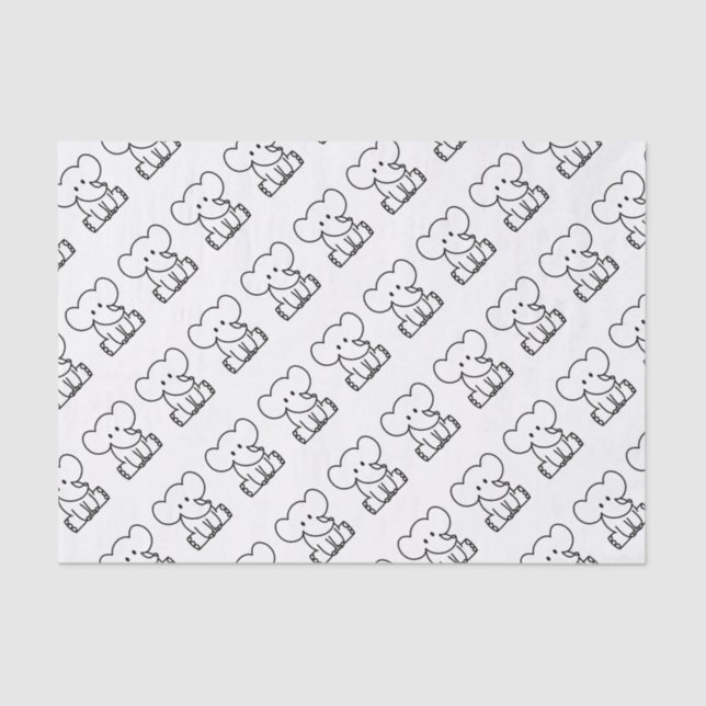 Elefant Seidenpapier (Vorderseite)