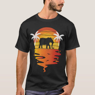 Elefant Shirt 70er Jahre Vintage Retro Sonnenunter