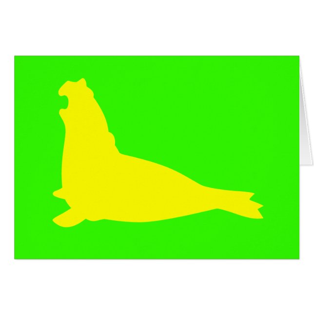 Elefant-Siegel-Karten-Gelb (Vorderseite (Horizontal))