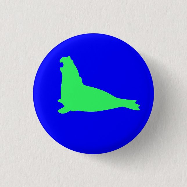 Elefant-Siegel-Knopf-Grün Button (Vorderseite)