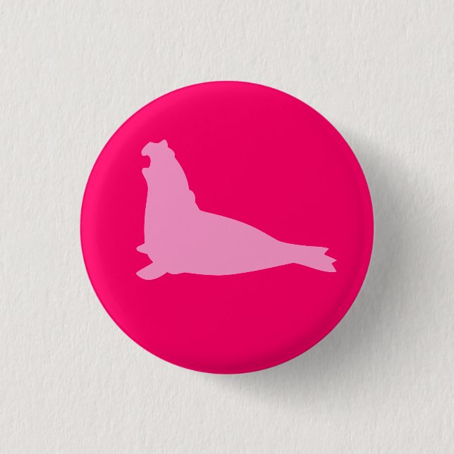 Elefant-Siegel-Knopf-Rosa Button (Vorderseite)