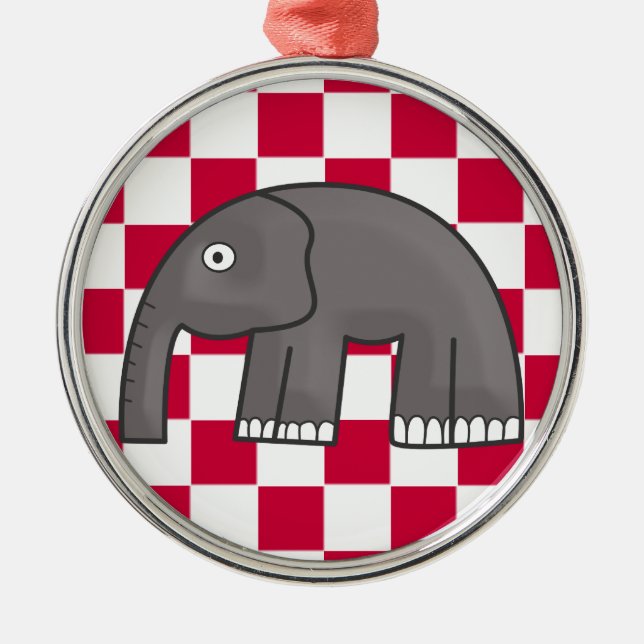 Elefant Silbernes Ornament (Vorne)